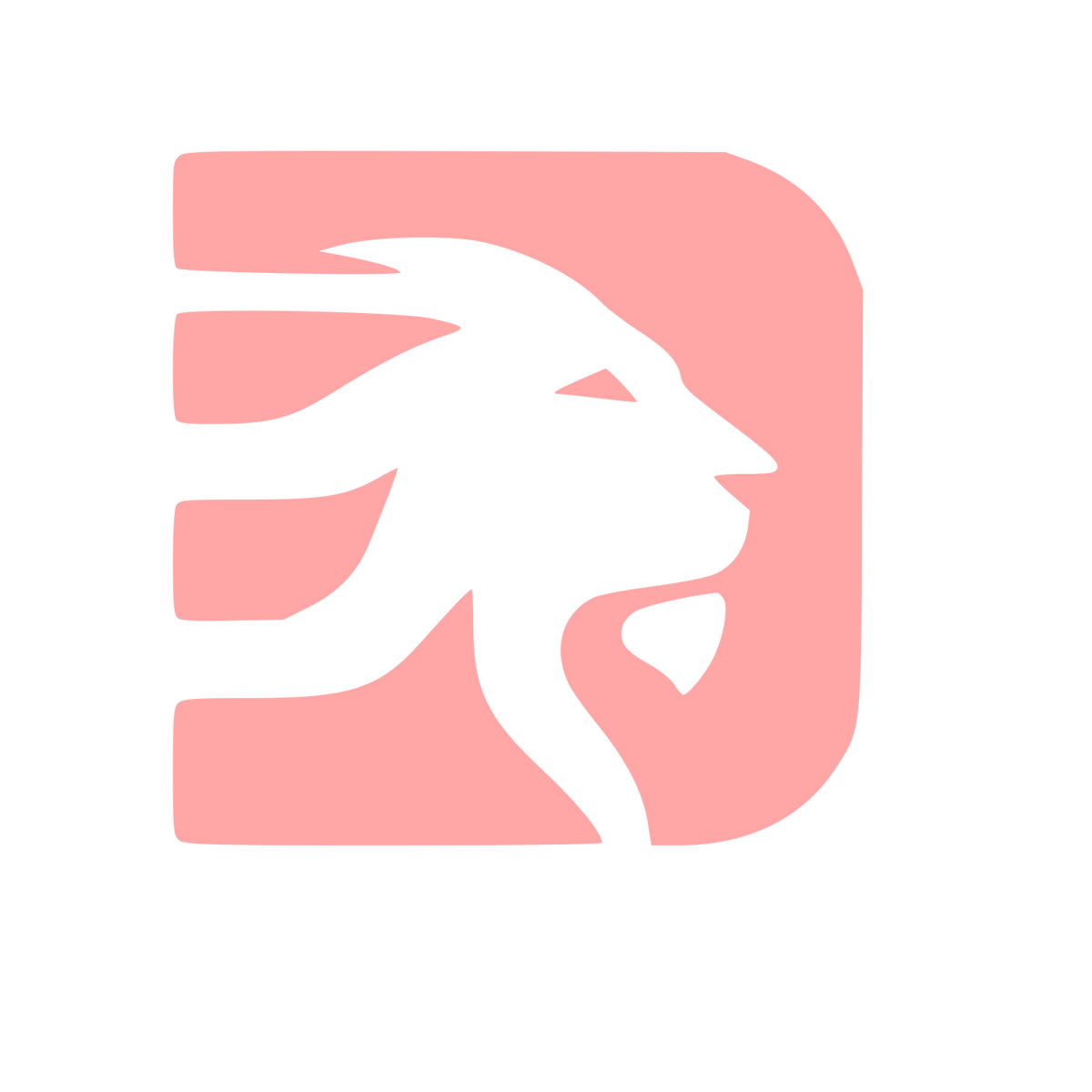 Negative Space Lion Logo #ffa6a6