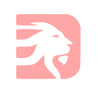 Negative Space Lion Logo #ffa6a6