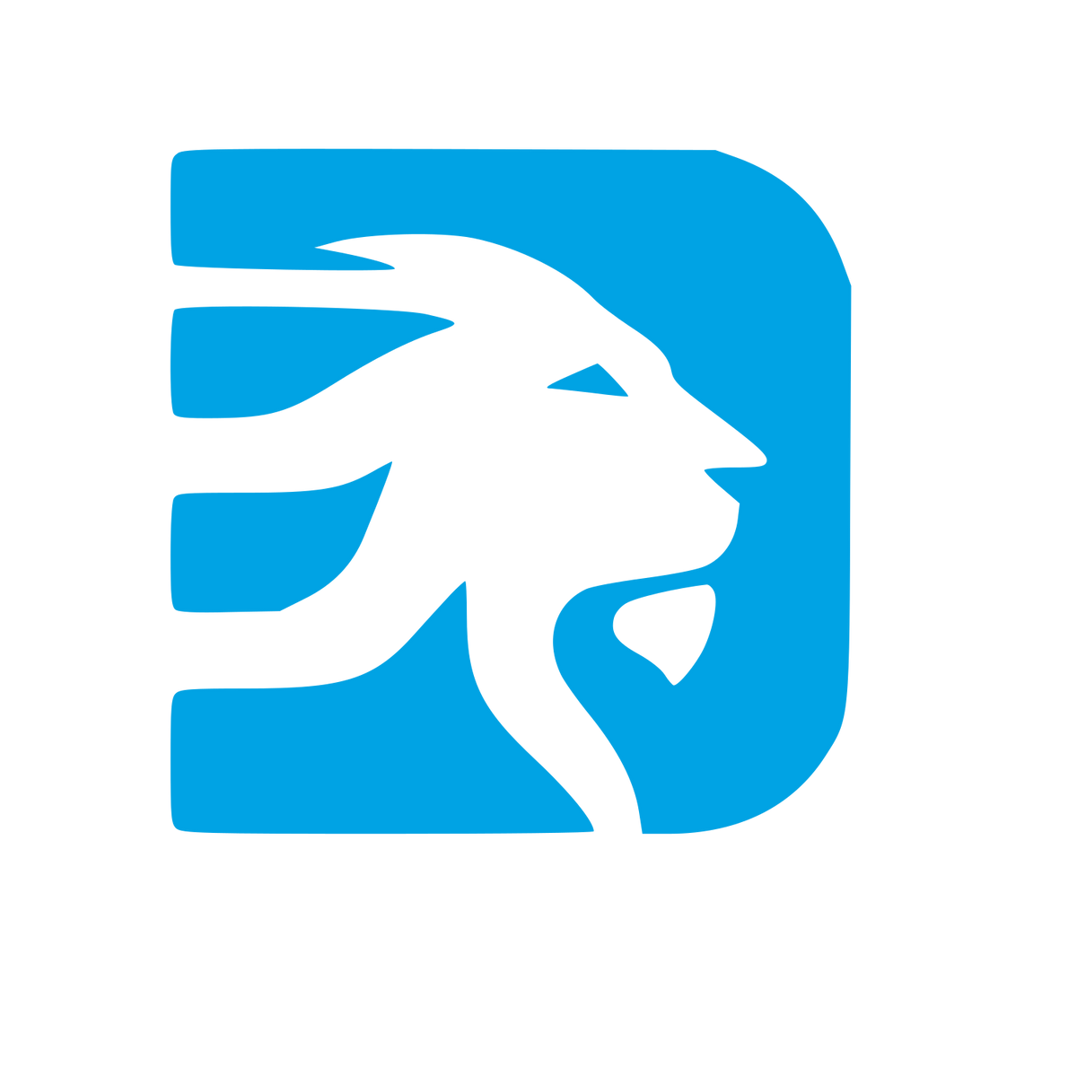 Negative Space Lion Logo #00a3e4