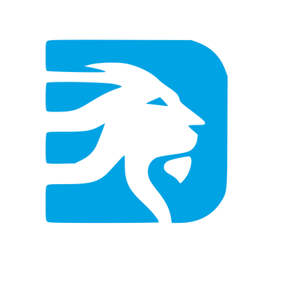 Negative Space Lion Logo #00a3e4