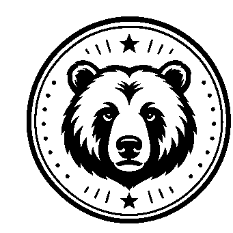 Bear Head Stamp Badge Logo