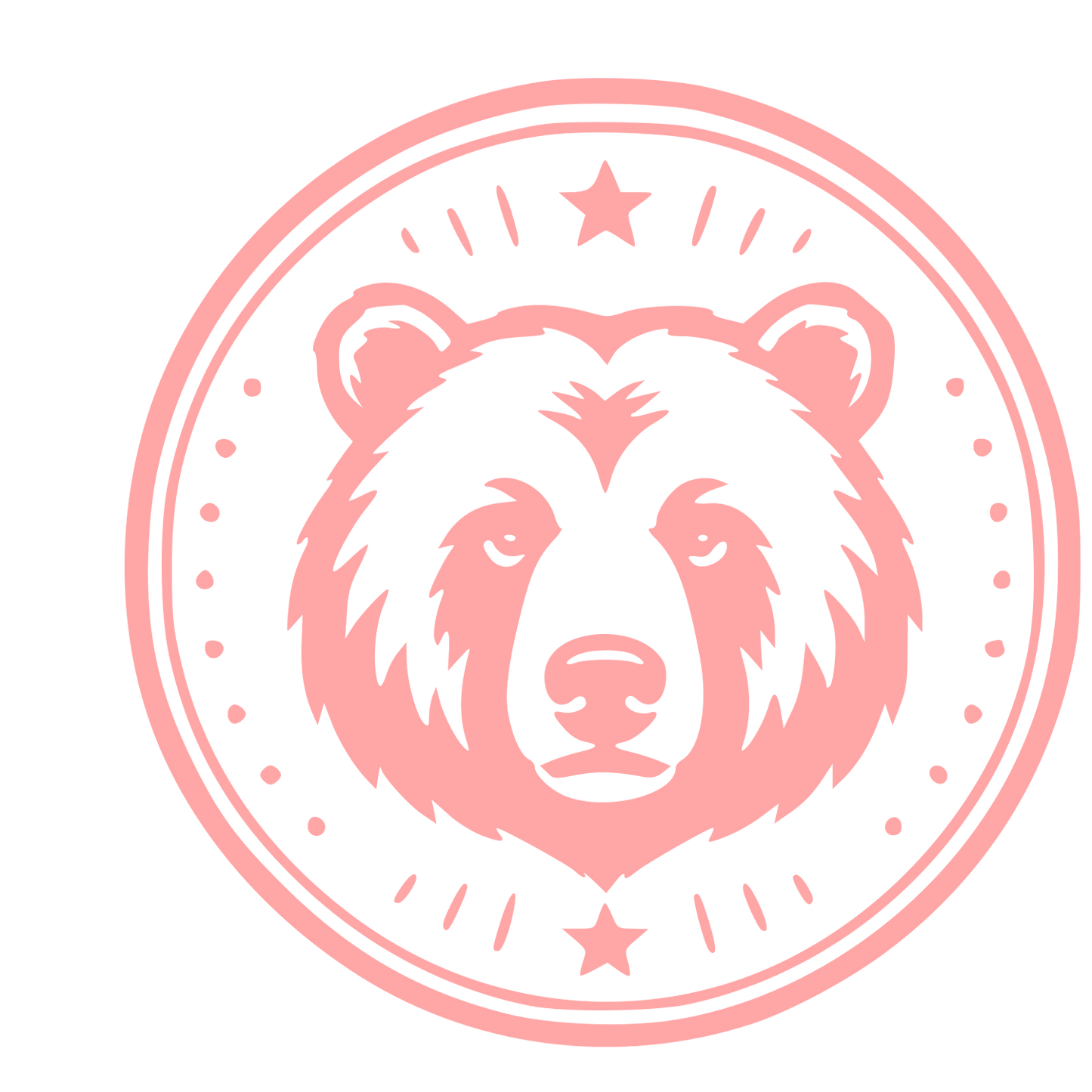 Bear Head Stamp Badge Logo #ffa6a6