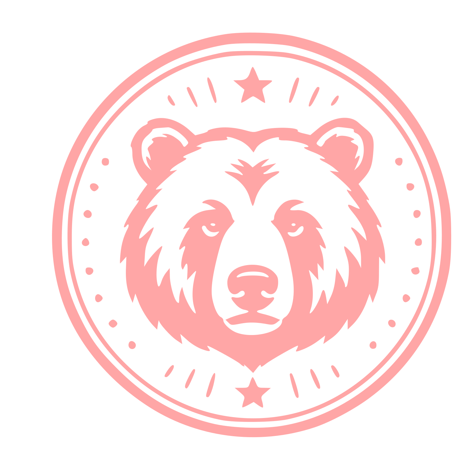 Bear Head Stamp Badge Logo #ffa6a6