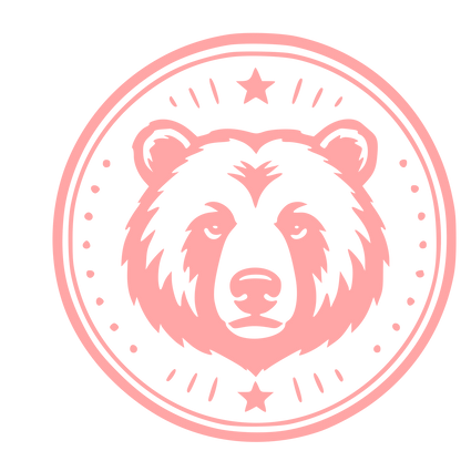 Bear Head Stamp Badge Logo #ffa6a6