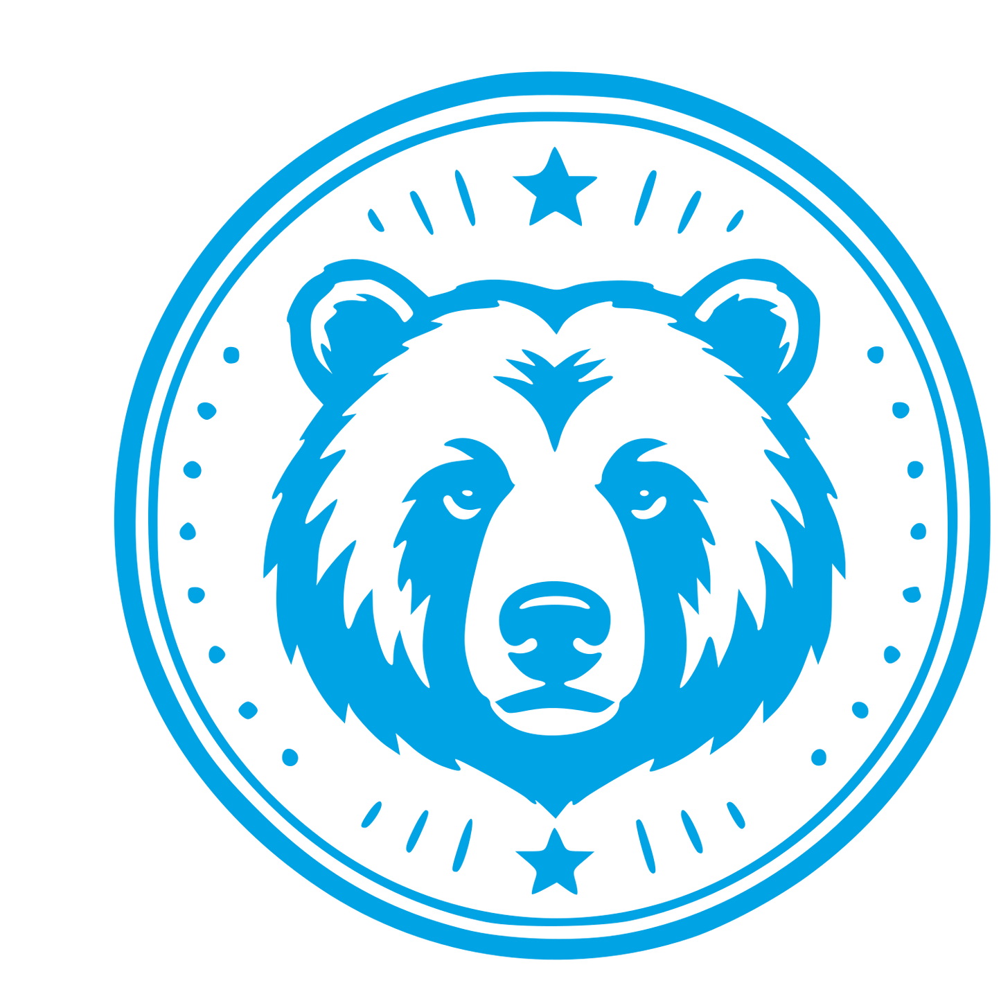 Bear Head Stamp Badge Logo #00a3e4