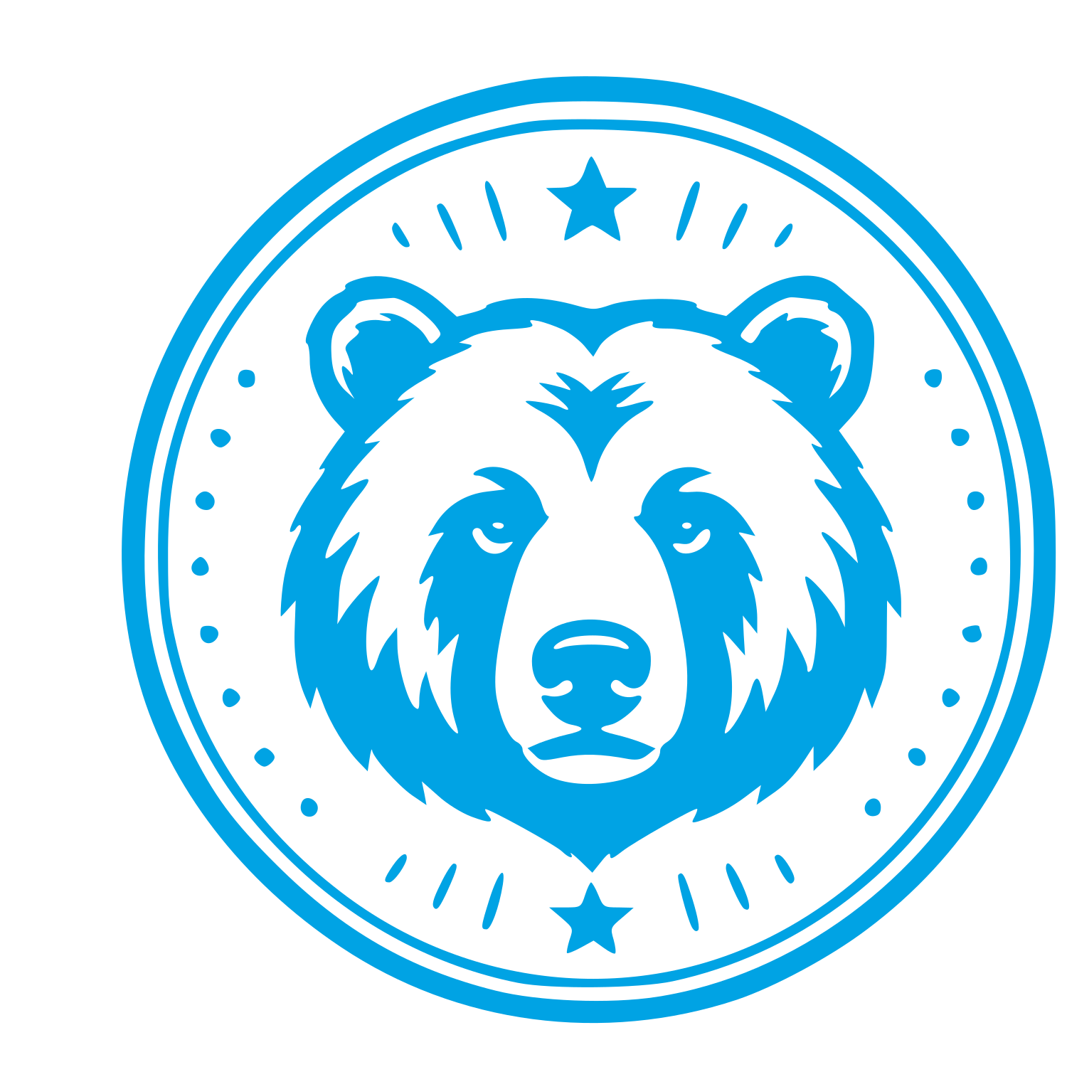 Bear Head Stamp Badge Logo #00a3e4