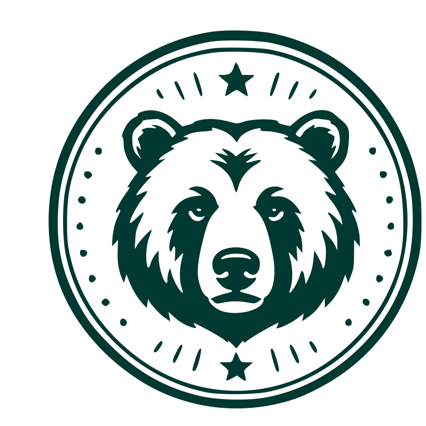 Bear Head Stamp Badge Logo #003932