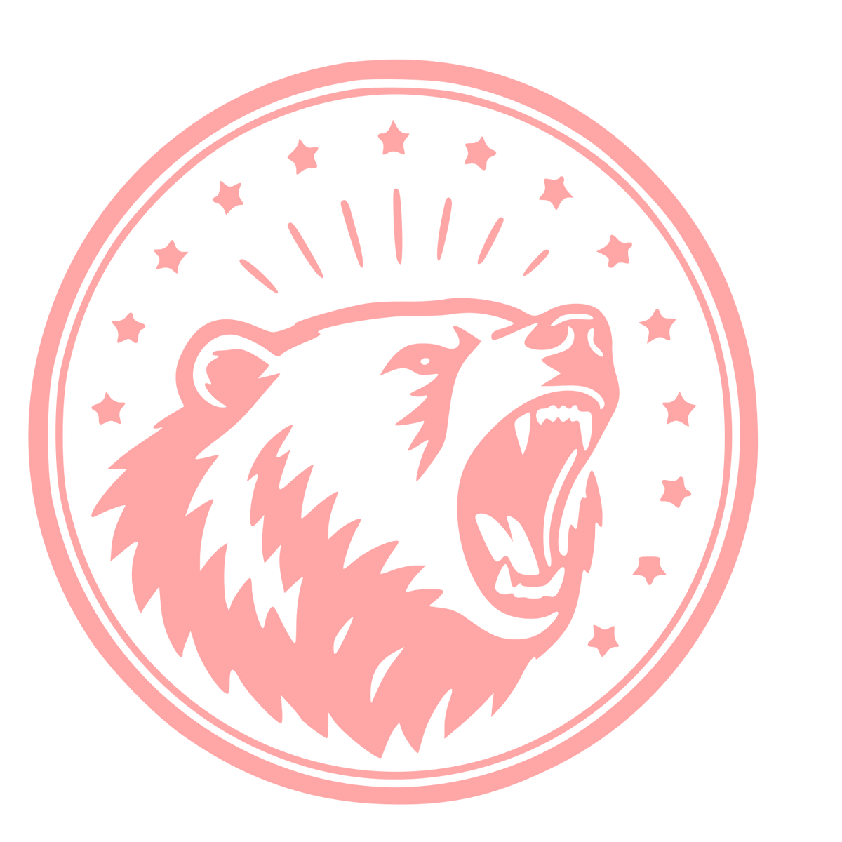 Roaring Bear Badge Logo #ffa6a6