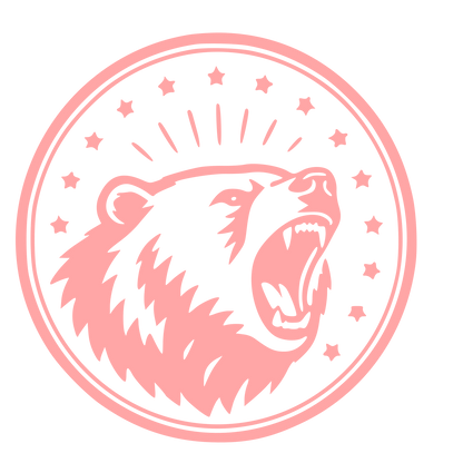 Roaring Bear Badge Logo #ffa6a6