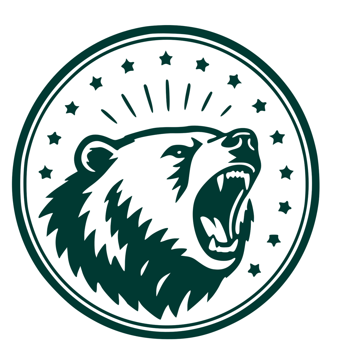 Roaring Bear Badge Logo #003932