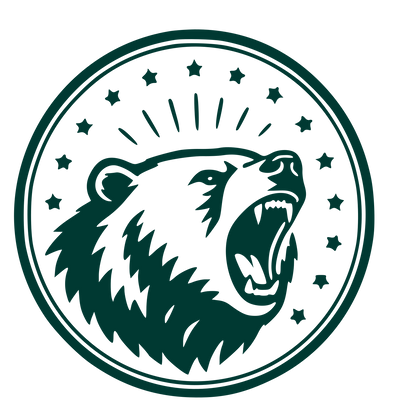Roaring Bear Badge Logo #003932