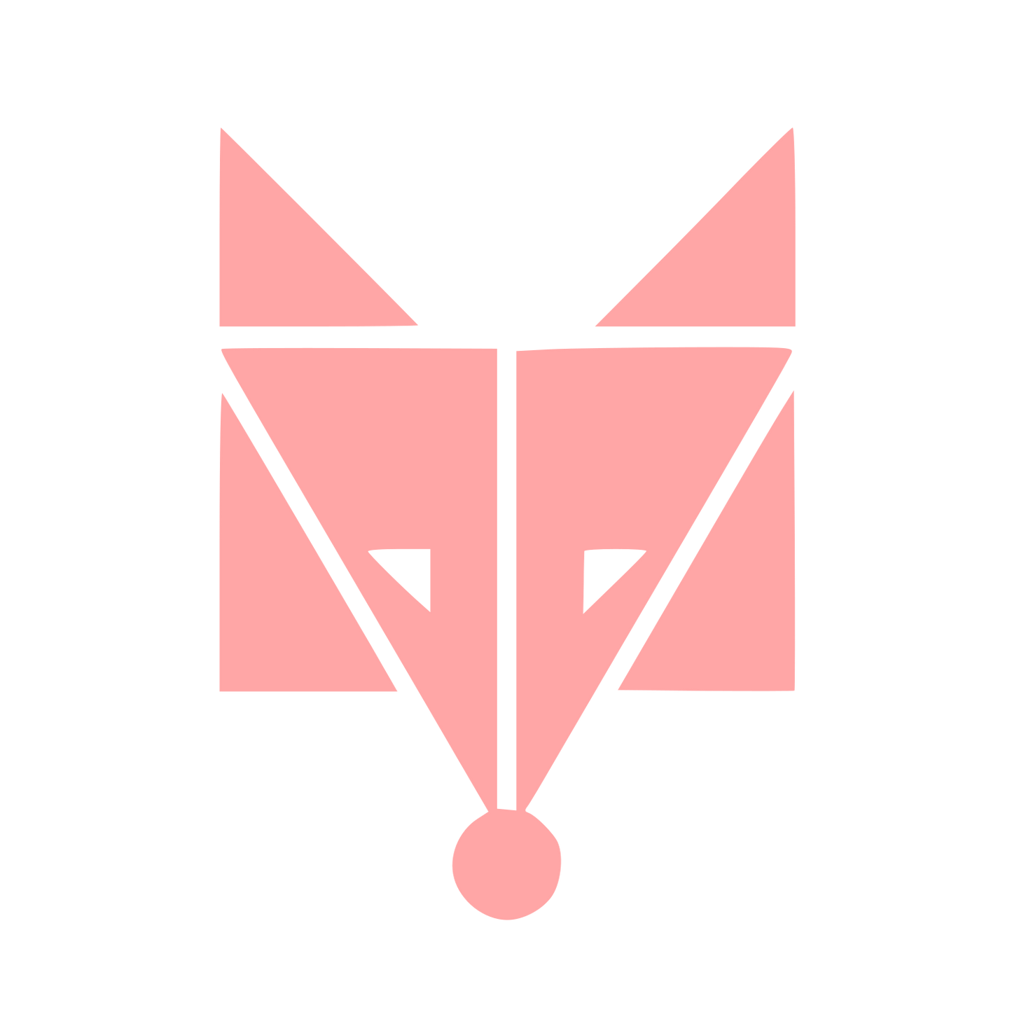 Bauhaus Wolf Face Logo #ffa6a6