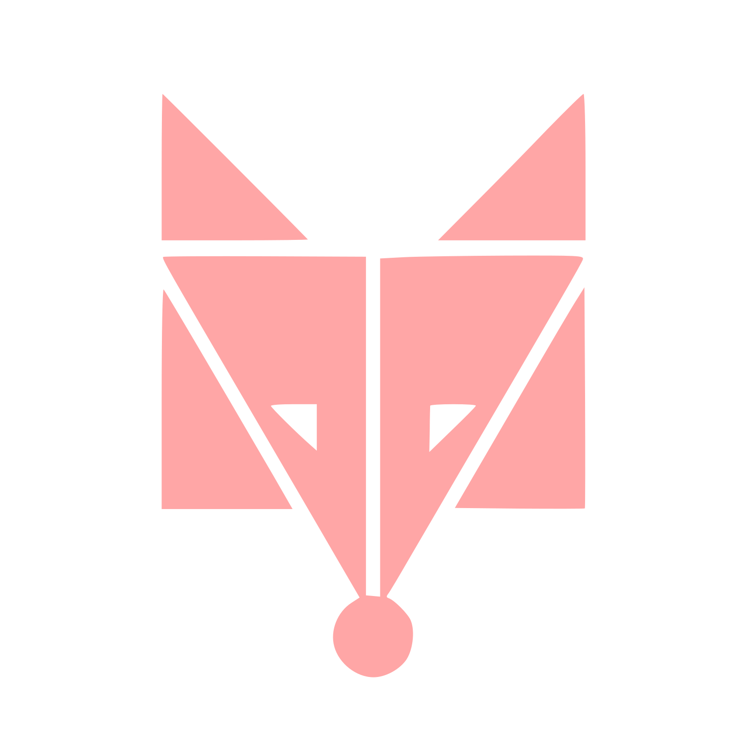 Bauhaus Wolf Face Logo #ffa6a6
