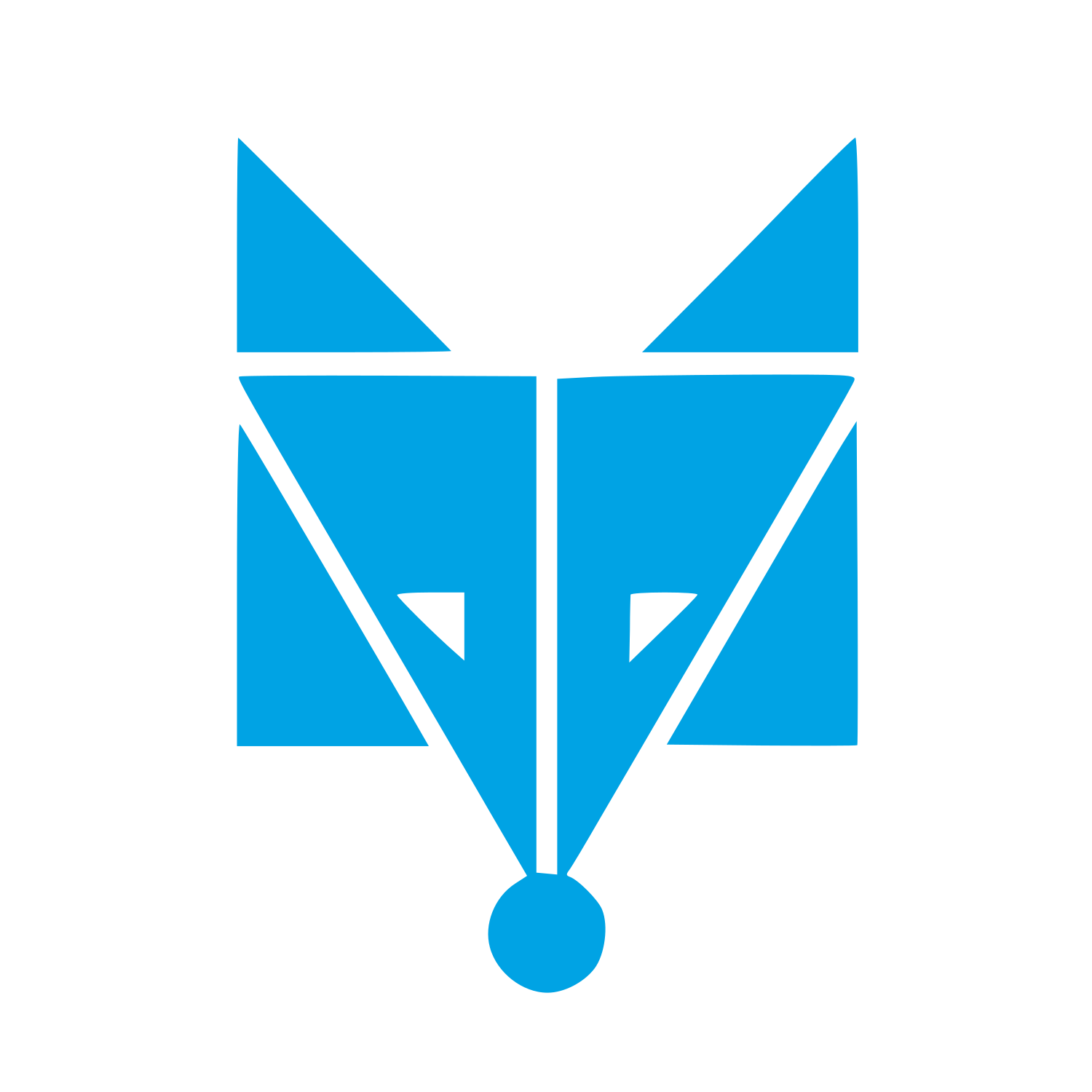 Bauhaus Wolf Face Logo #00a3e4