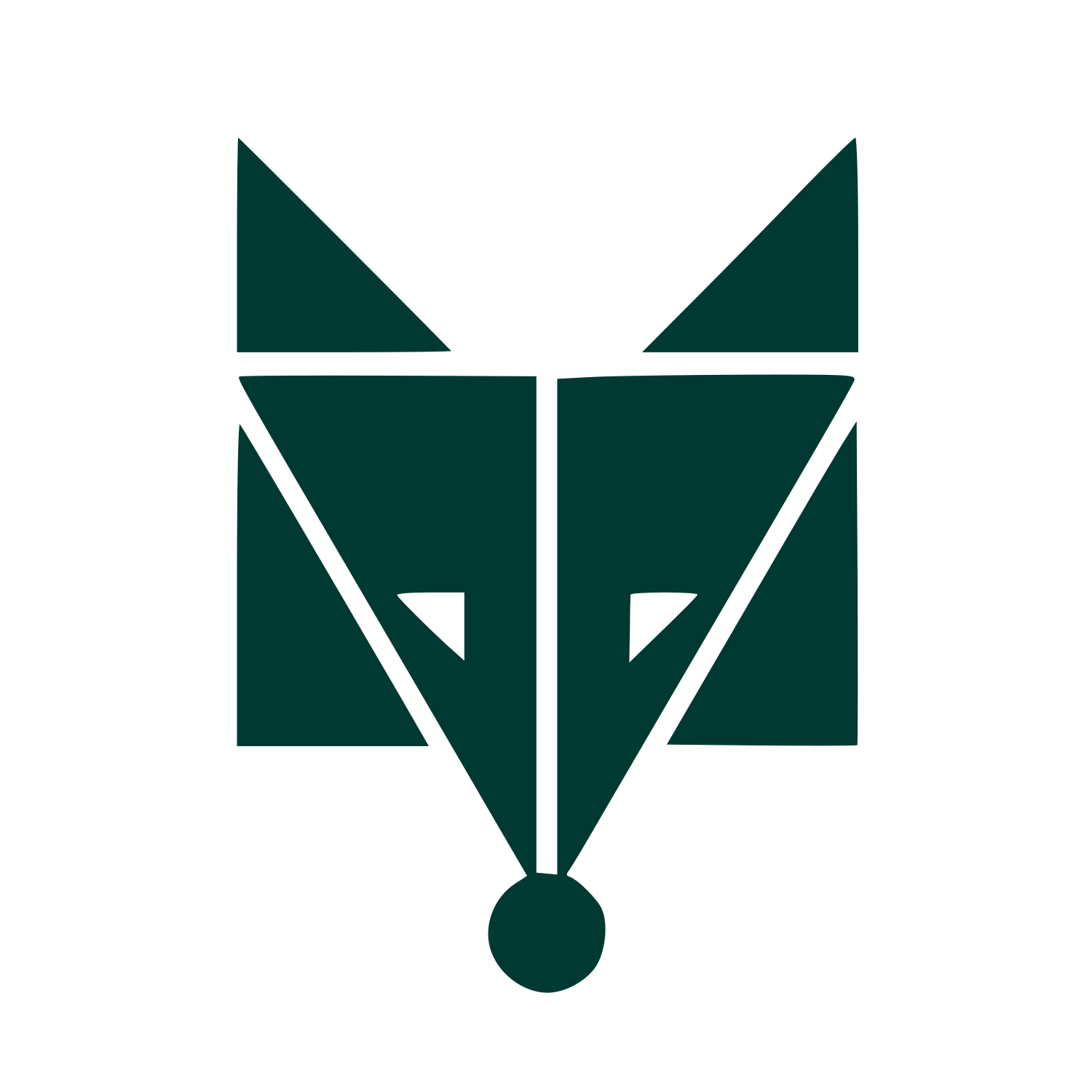 Bauhaus Wolf Face Logo #003932