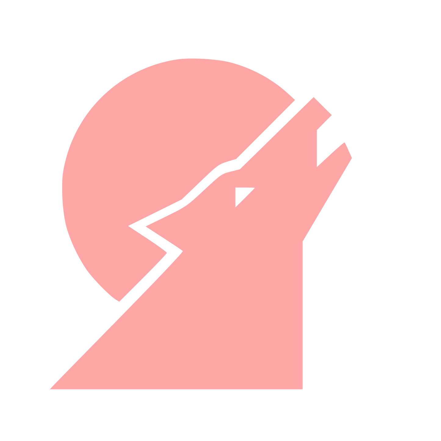 Bauhaus Wolf Howling Logo #ffa6a6