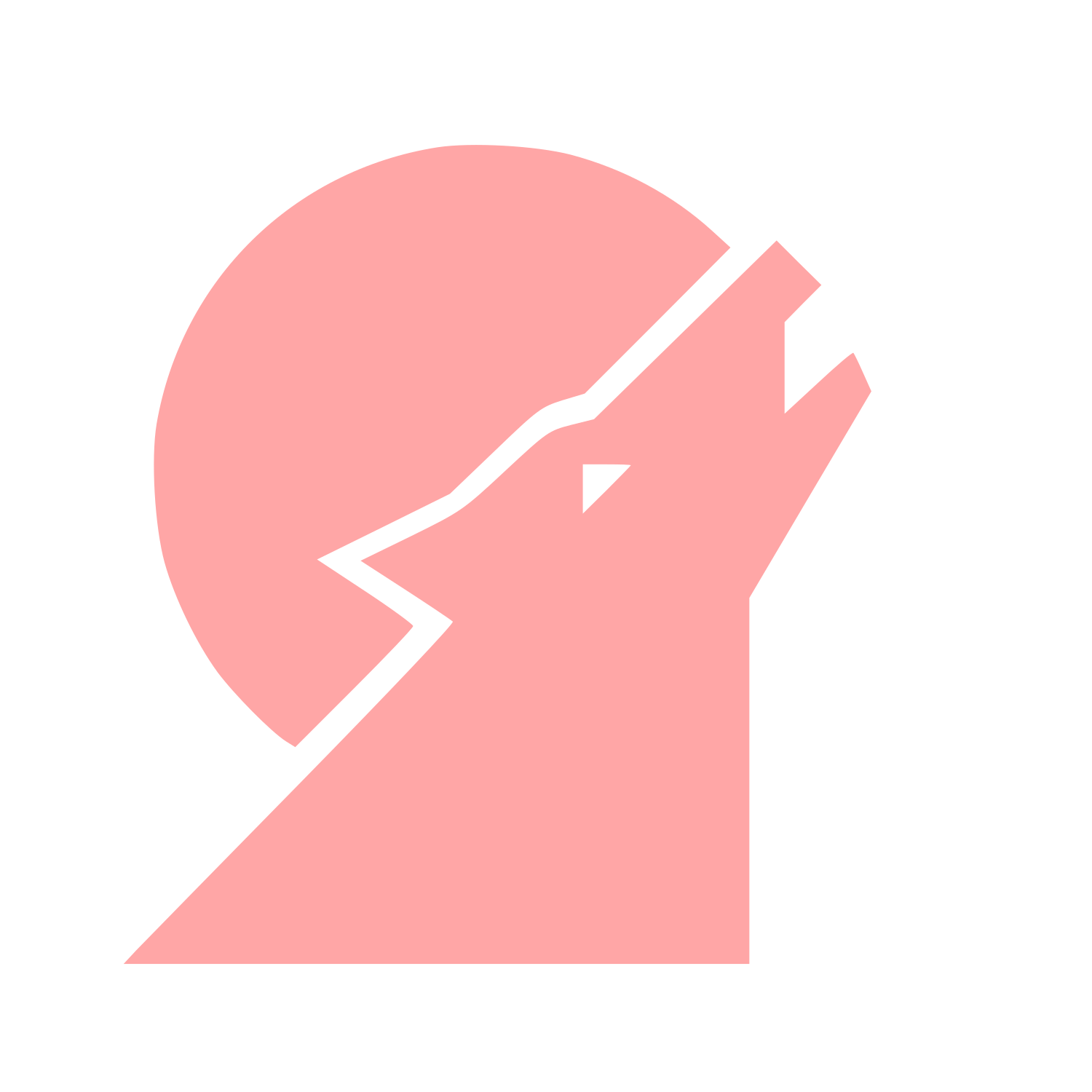 Bauhaus Wolf Howling Logo #ffa6a6