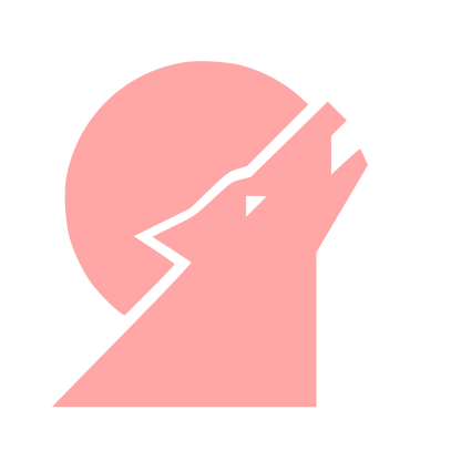 Bauhaus Wolf Howling Logo #ffa6a6