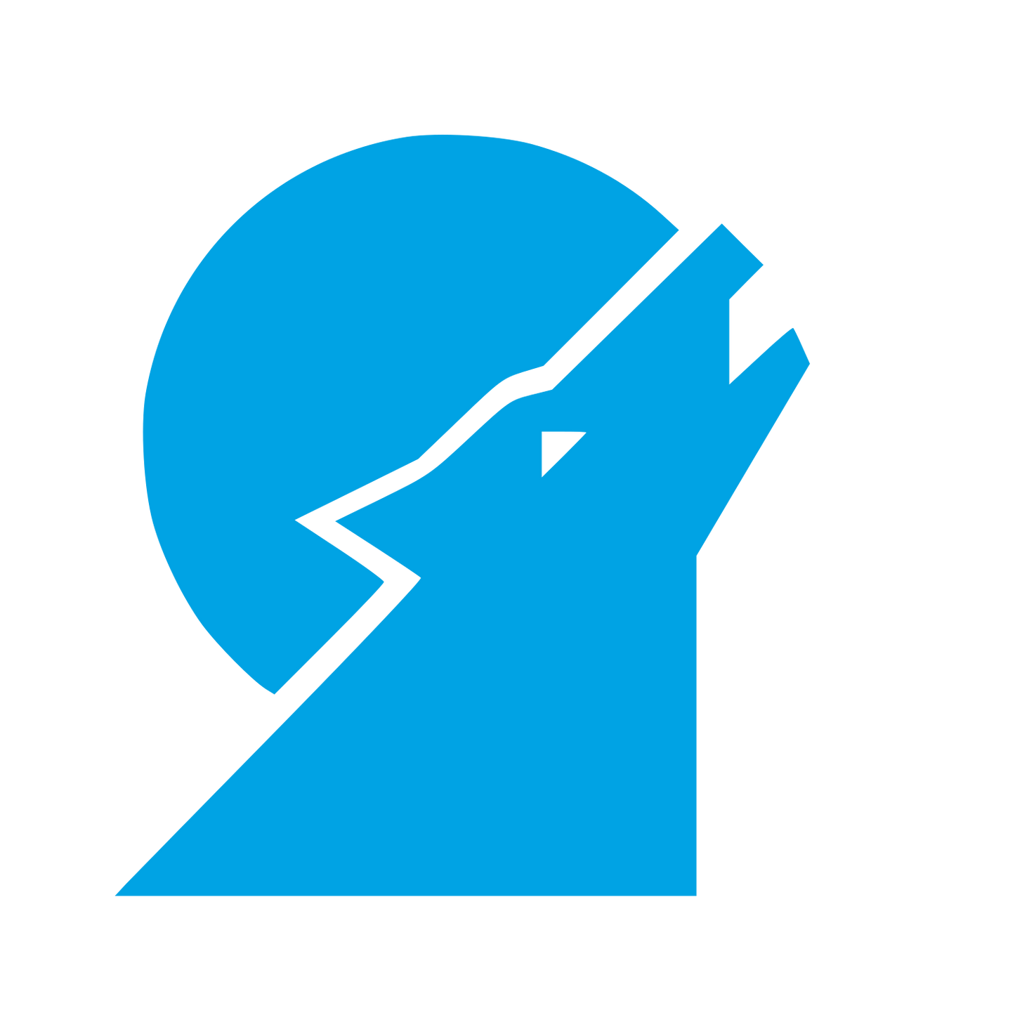 Bauhaus Wolf Howling Logo #00a3e4