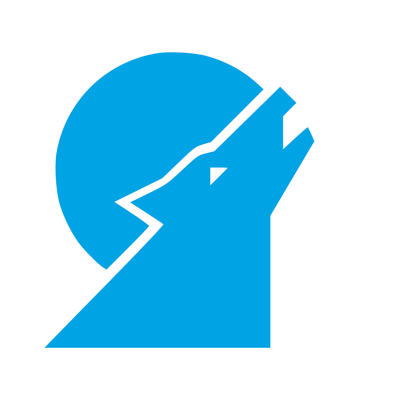 Bauhaus Wolf Howling Logo #00a3e4