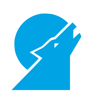 Bauhaus Wolf Howling Logo #00a3e4