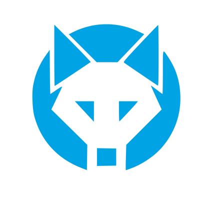 Bauhaus Wolf Head Logo #00a3e4