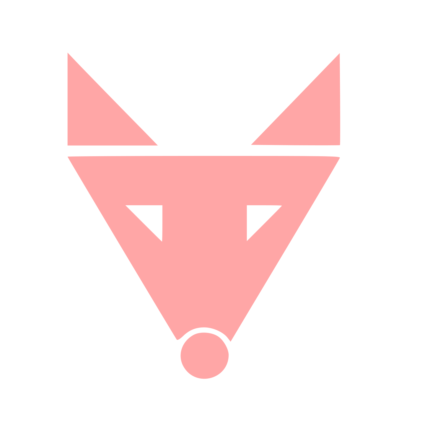 Bauhaus Wolf Face Logo #ffa6a6