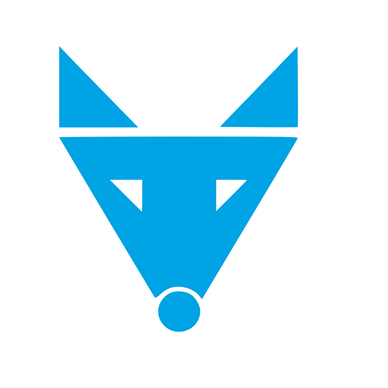 Bauhaus Wolf Face Logo #00a3e4