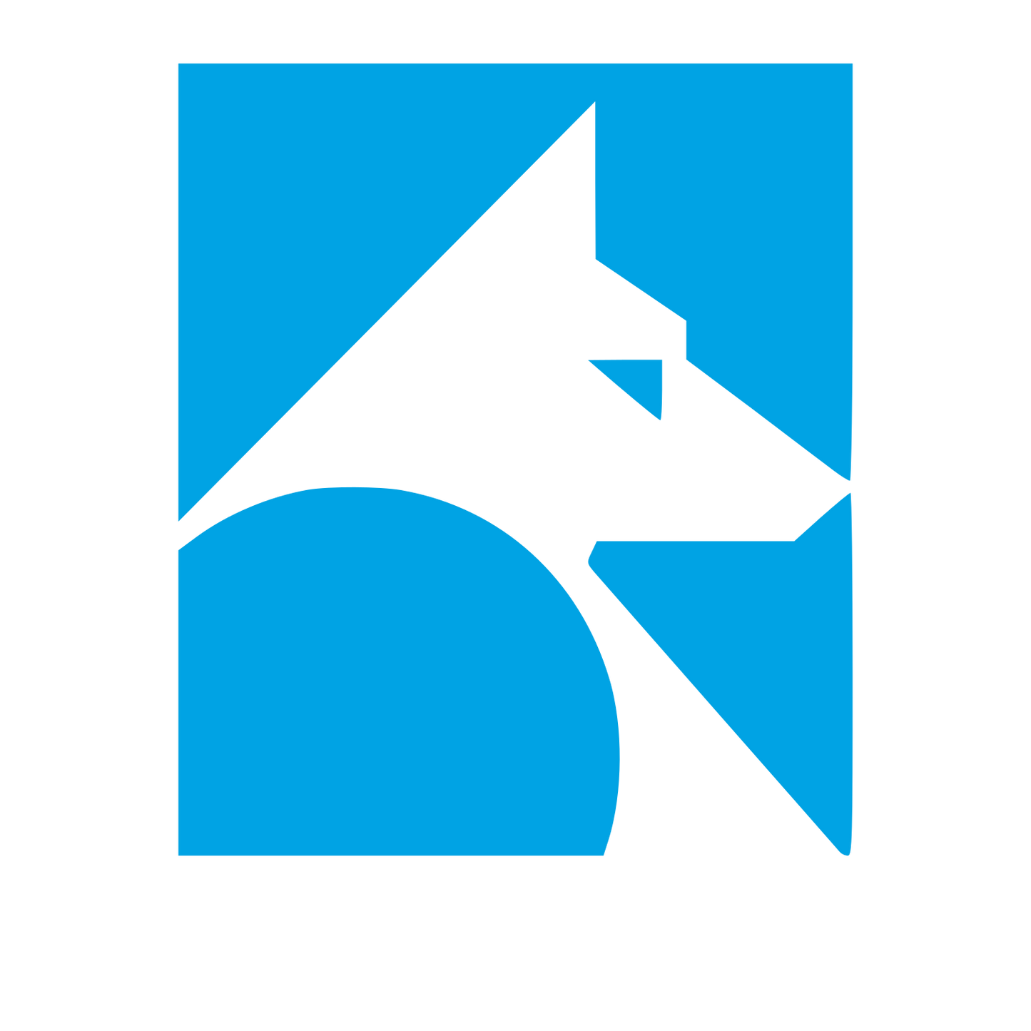 Bauhaus Wolf Head Logo #00a3e4