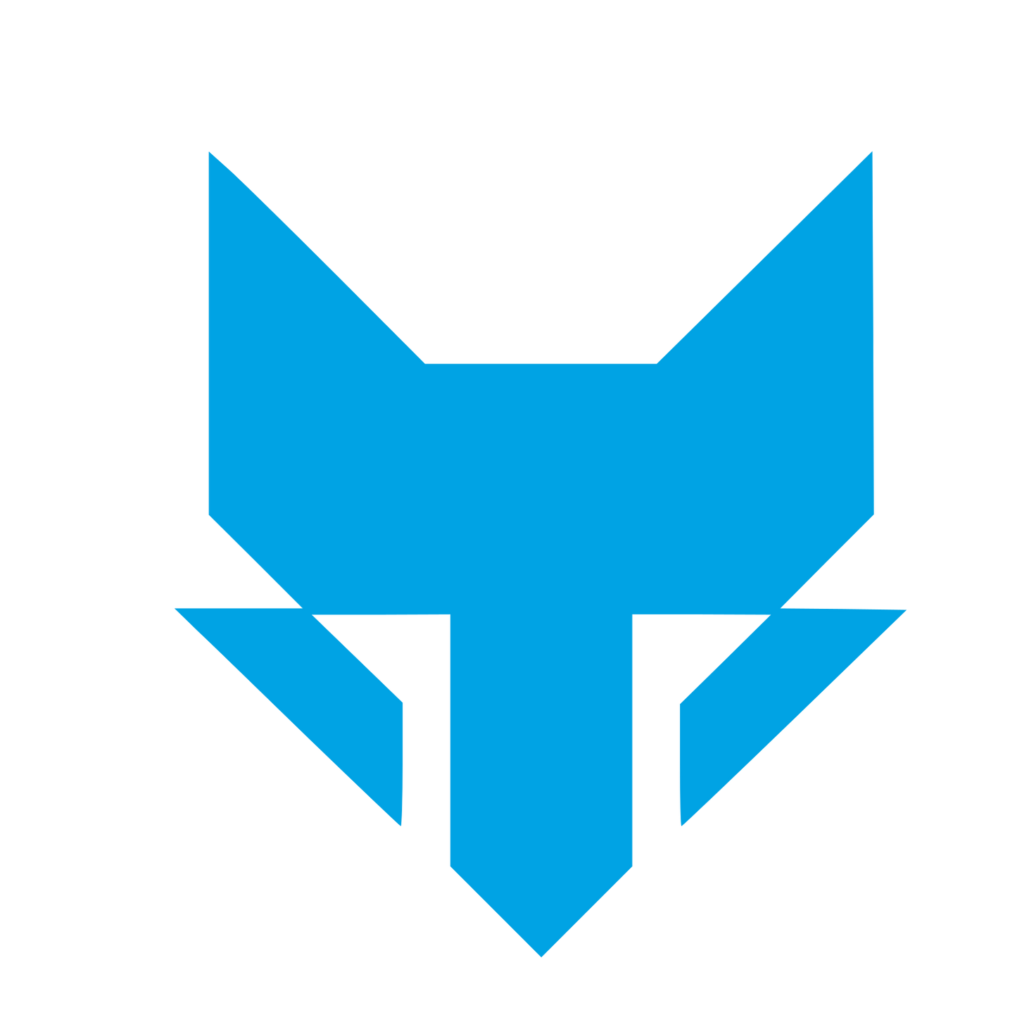 Geometric Fox Head Logo #00a3e4