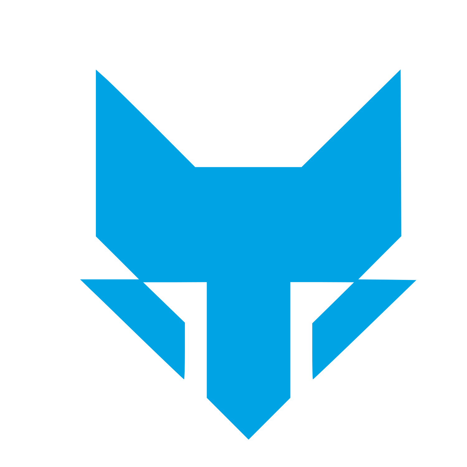 Geometric Fox Head Logo #00a3e4