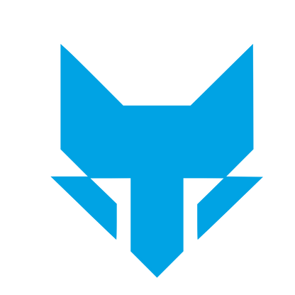 Geometric Fox Head Logo #00a3e4
