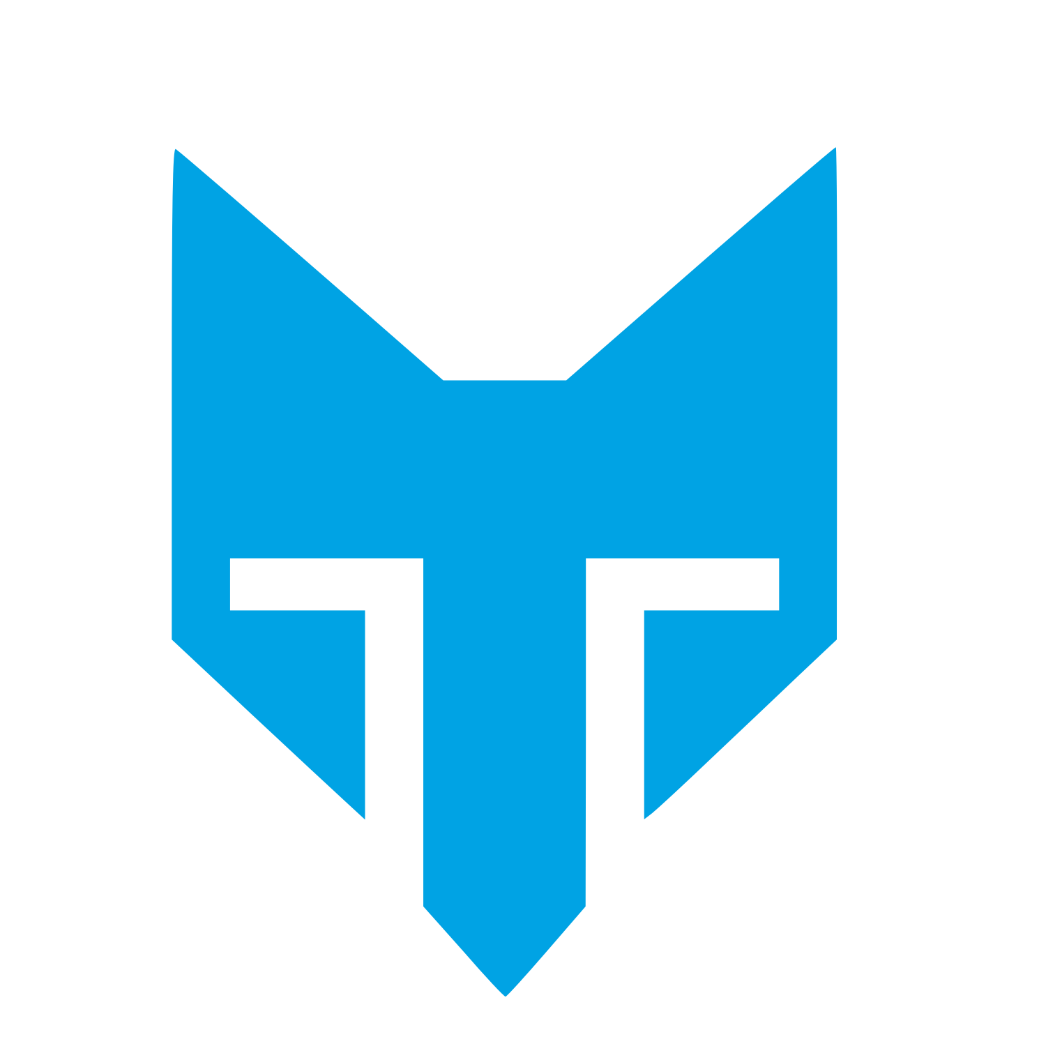 Brutalist Fox Face Logo #00a3e4