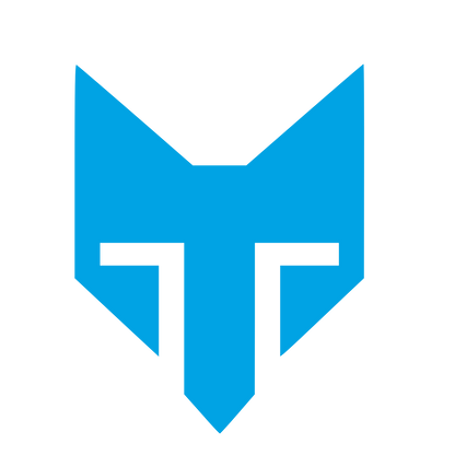 Brutalist Fox Face Logo #00a3e4