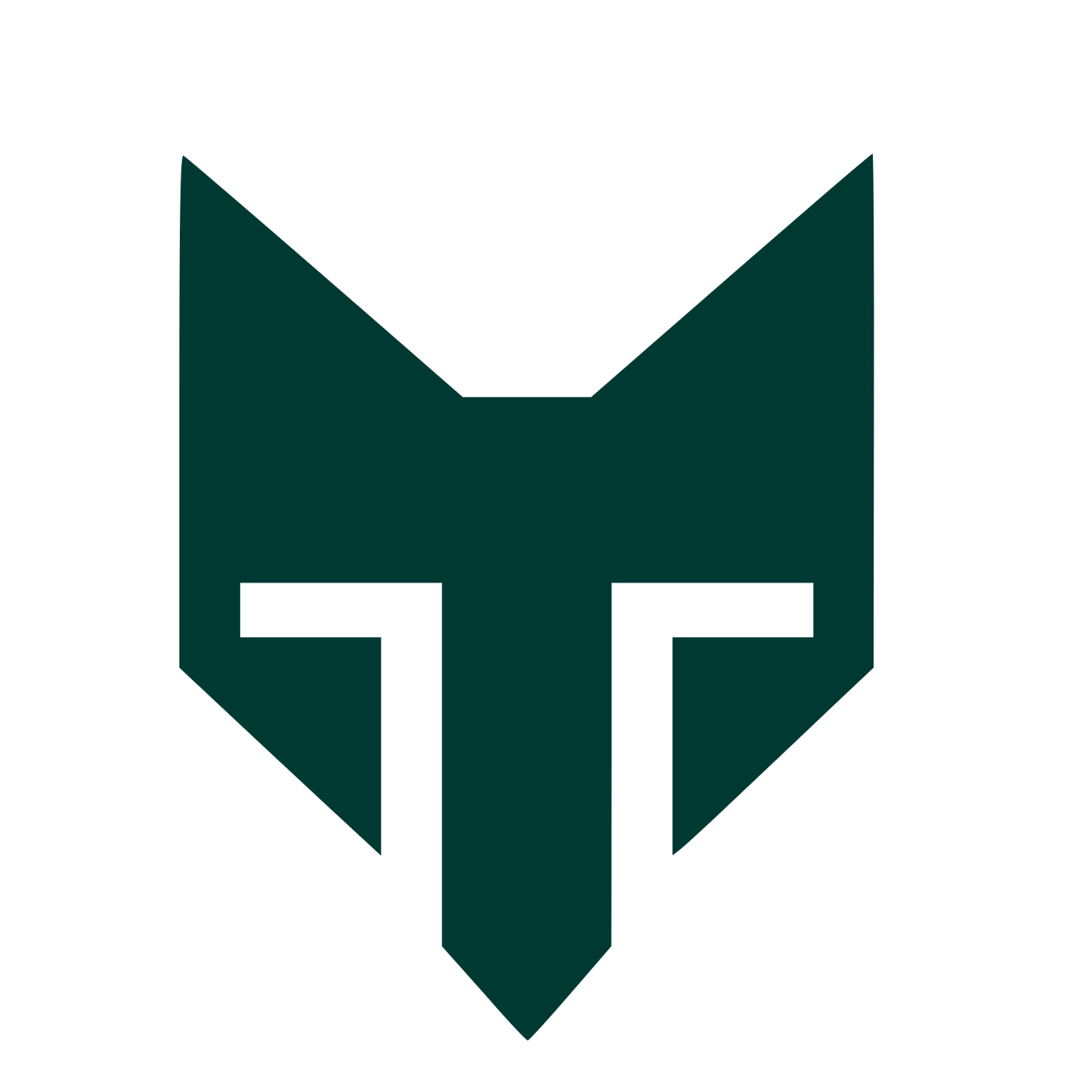 Brutalist Fox Face Logo #003932