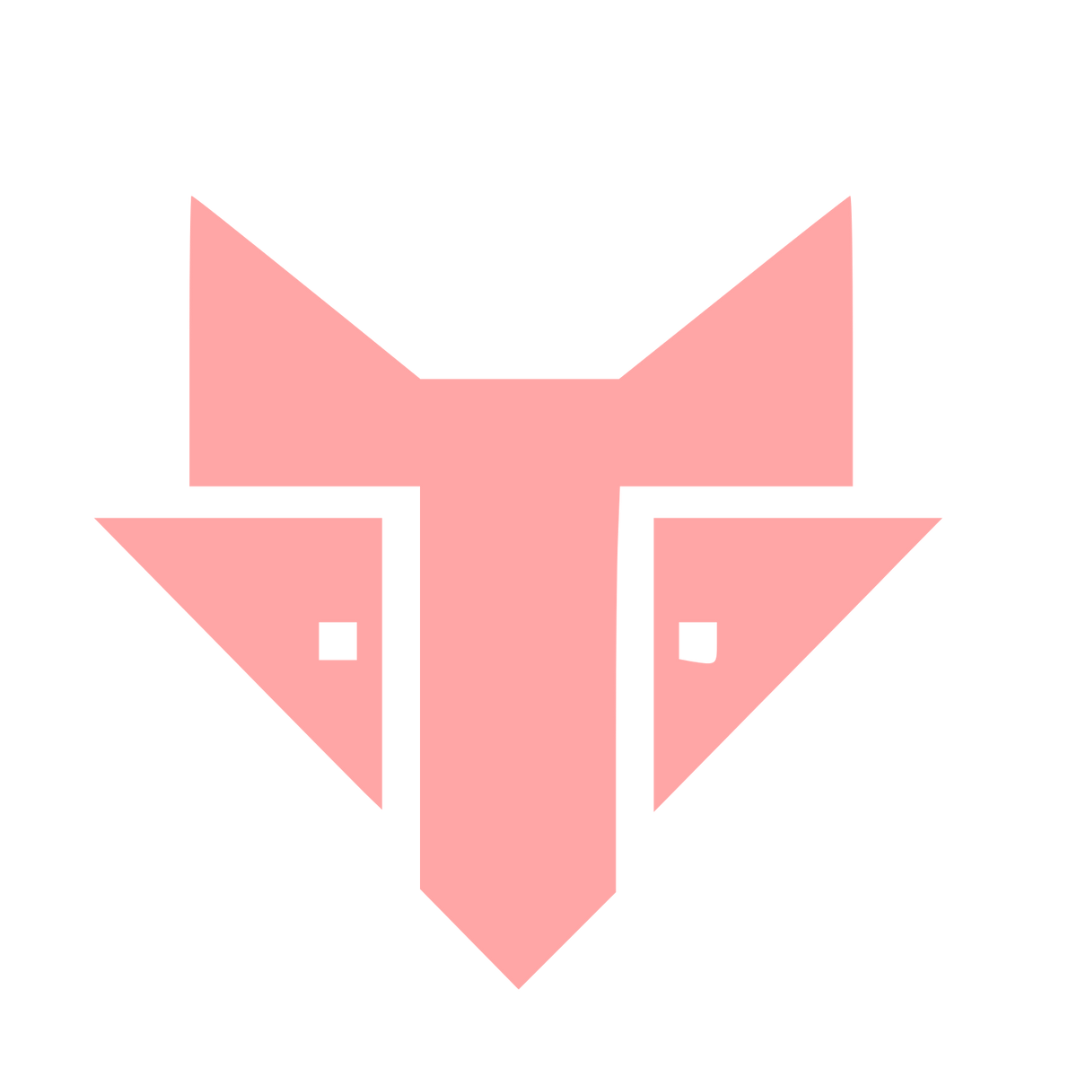 Brutalist Fox Head Logo #ffa6a6