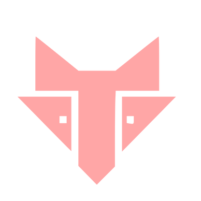 Brutalist Fox Head Logo #ffa6a6