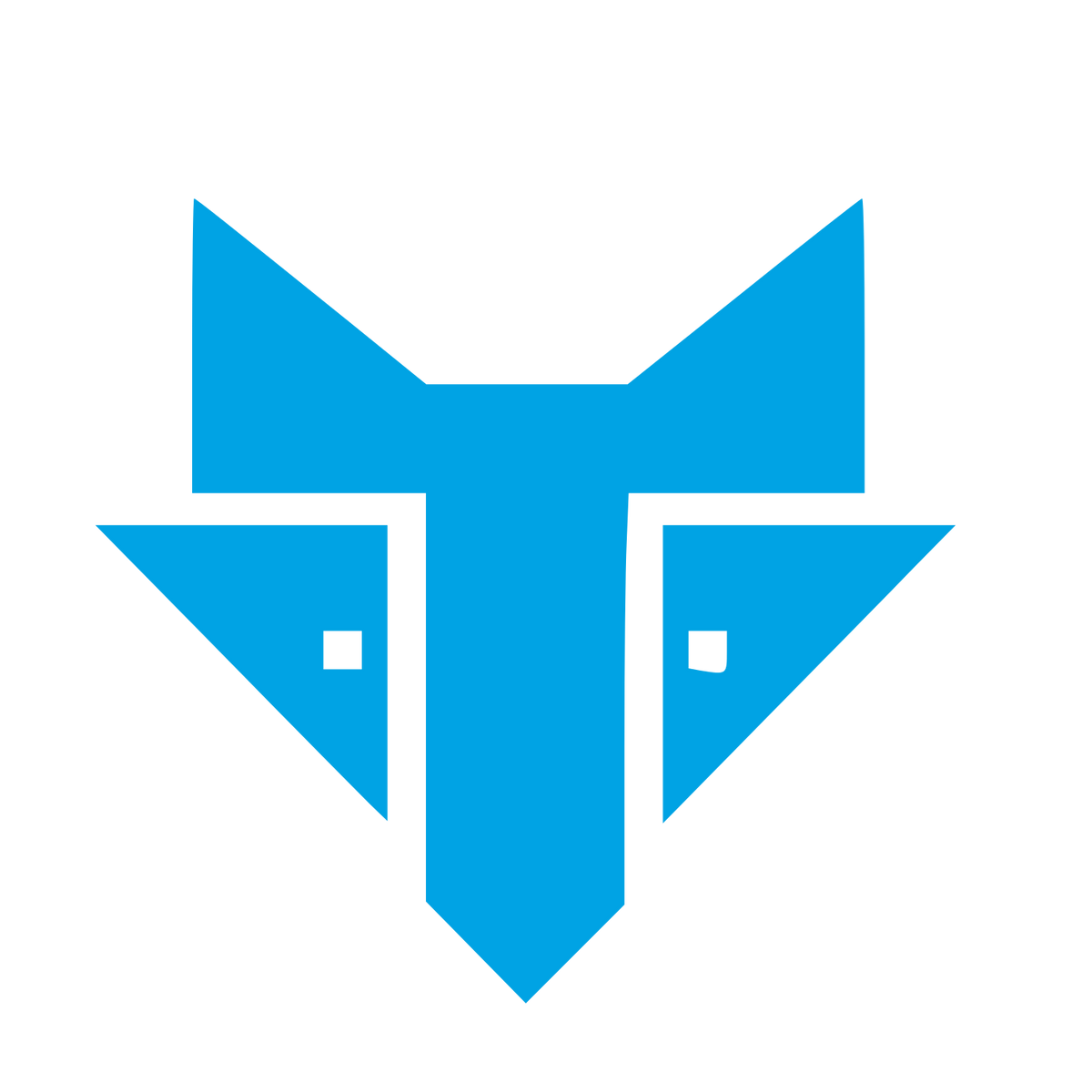 Brutalist Fox Head Logo #00a3e4