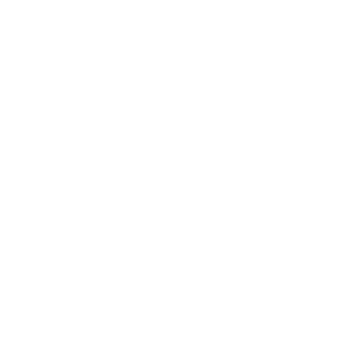 Brutalist Fox Head Logo #ffffff