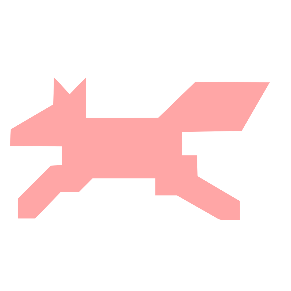 Brutalist Running Fox Logo #ffa6a6