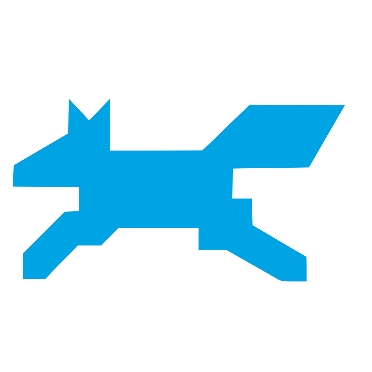 Brutalist Running Fox Logo #00a3e4
