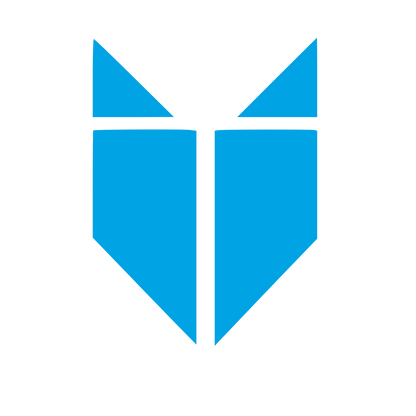 Geometric Fox Face Logo #00a3e4