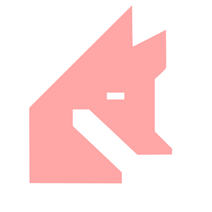 Brutalist Fox Head Logo #ffa6a6