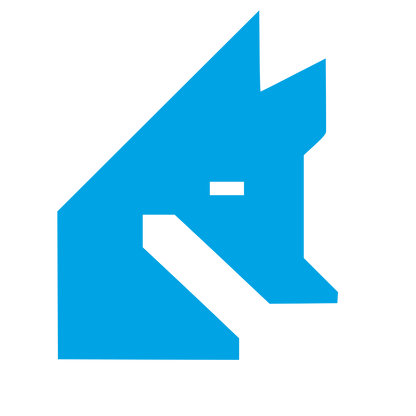 Brutalist Fox Head Logo #00a3e4