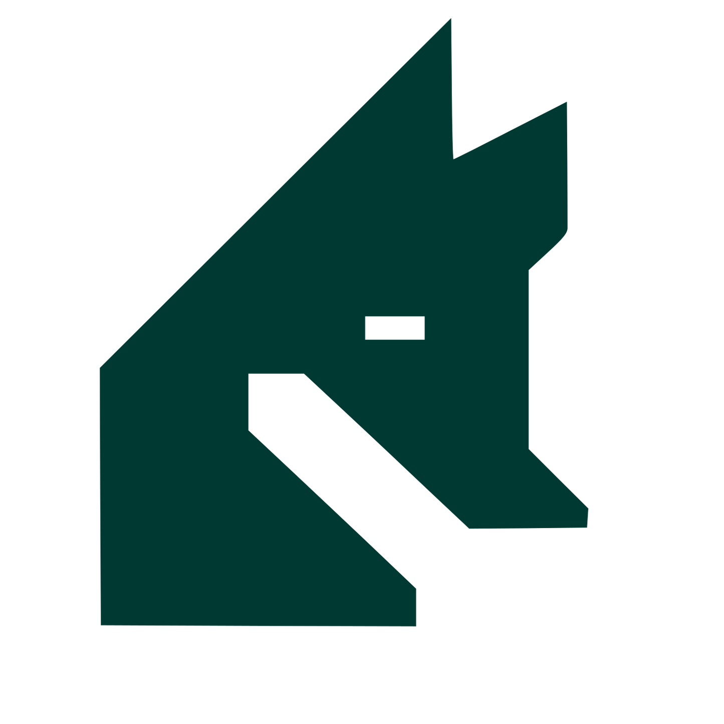 Brutalist Fox Head Logo #003932