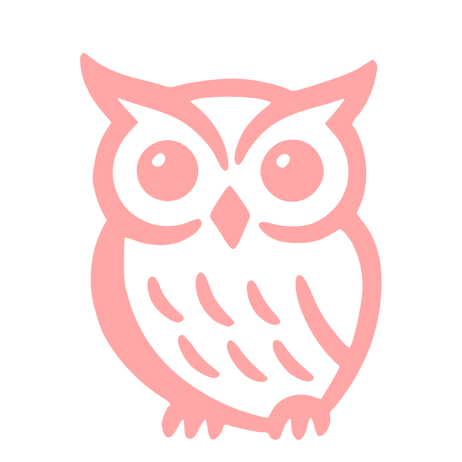 Hand-Drawn Owl Logo #ffa6a6