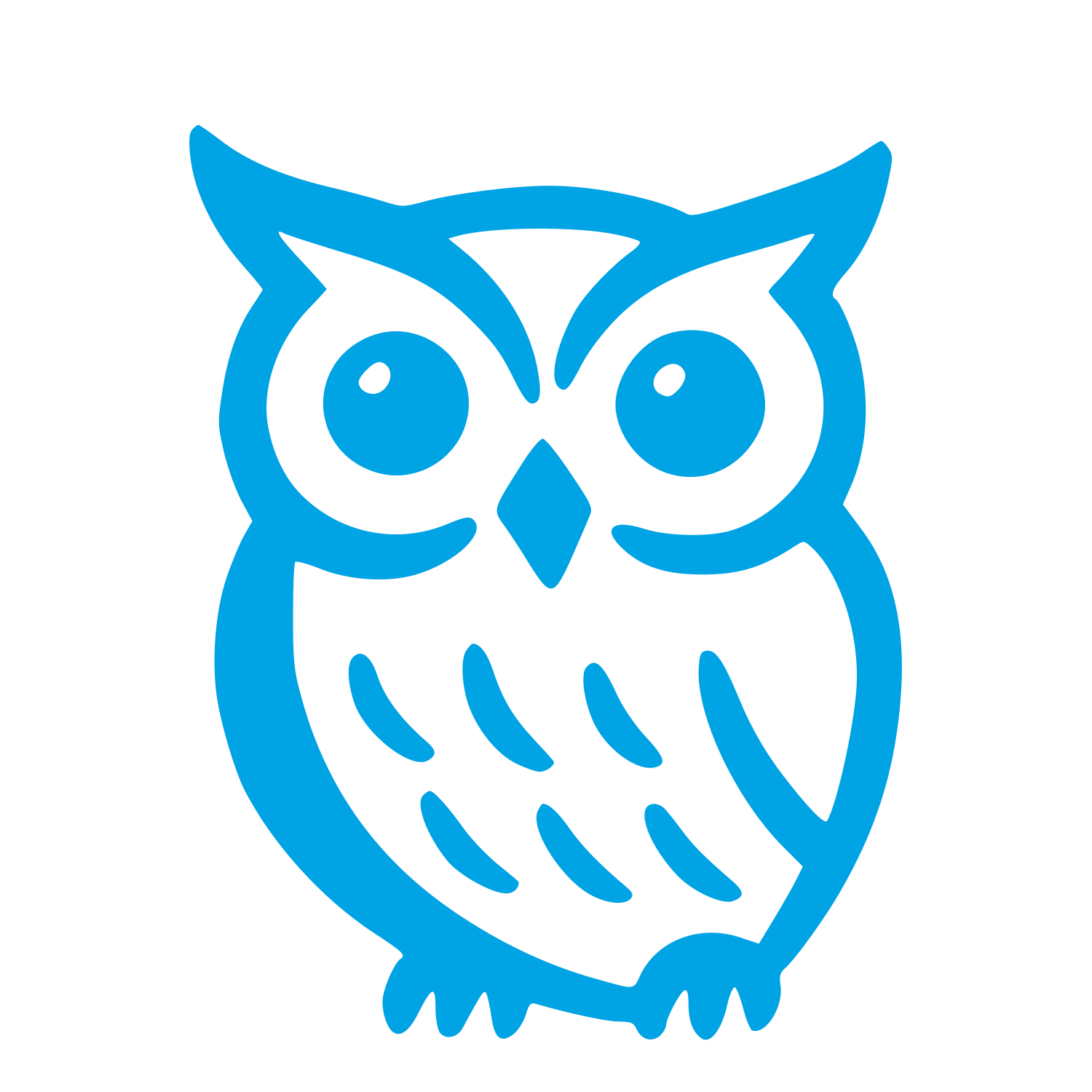 Hand-Drawn Owl Logo #00a3e4