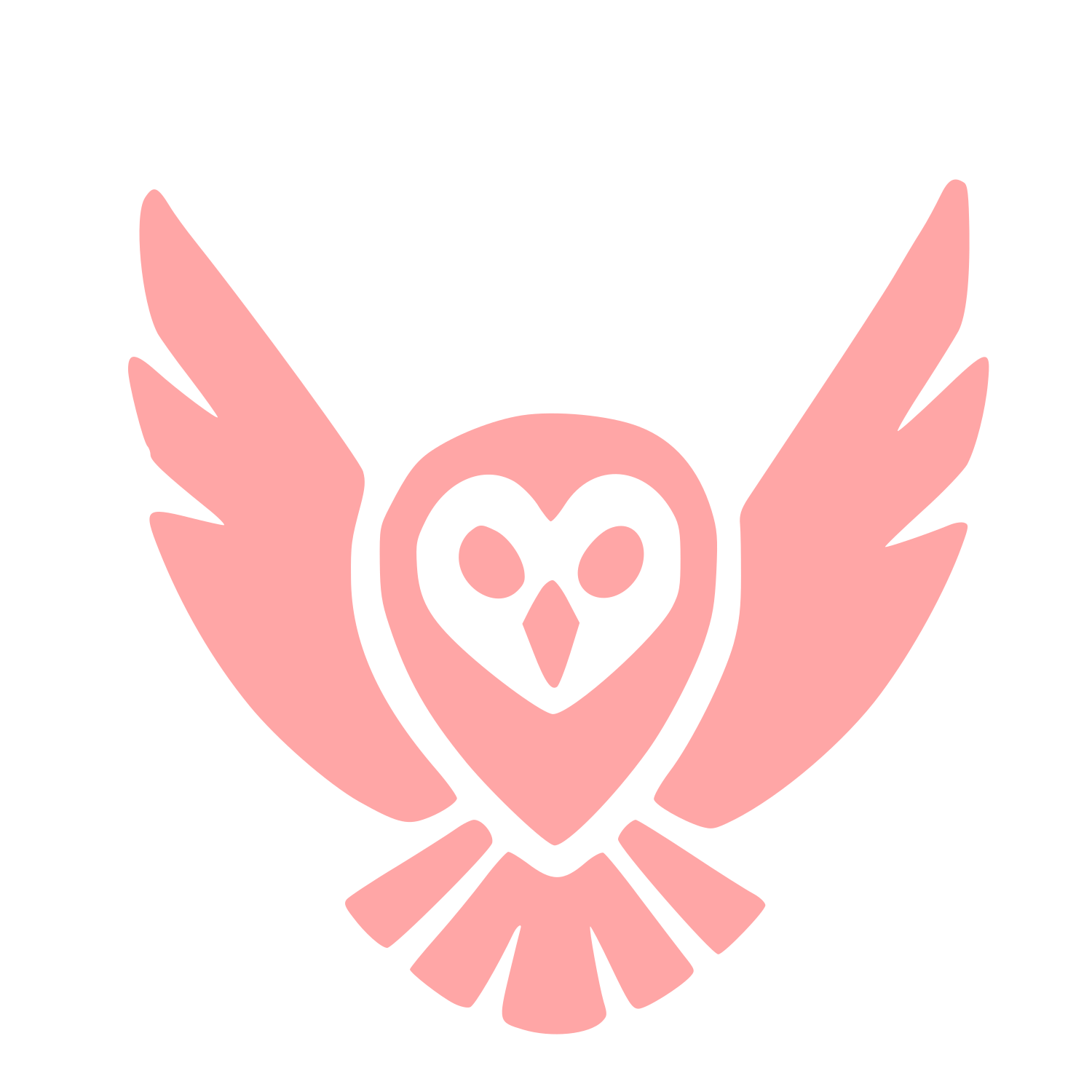 Barn Owl in Flight Logo #ffa6a6