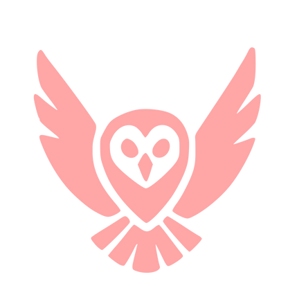 Barn Owl in Flight Logo #ffa6a6