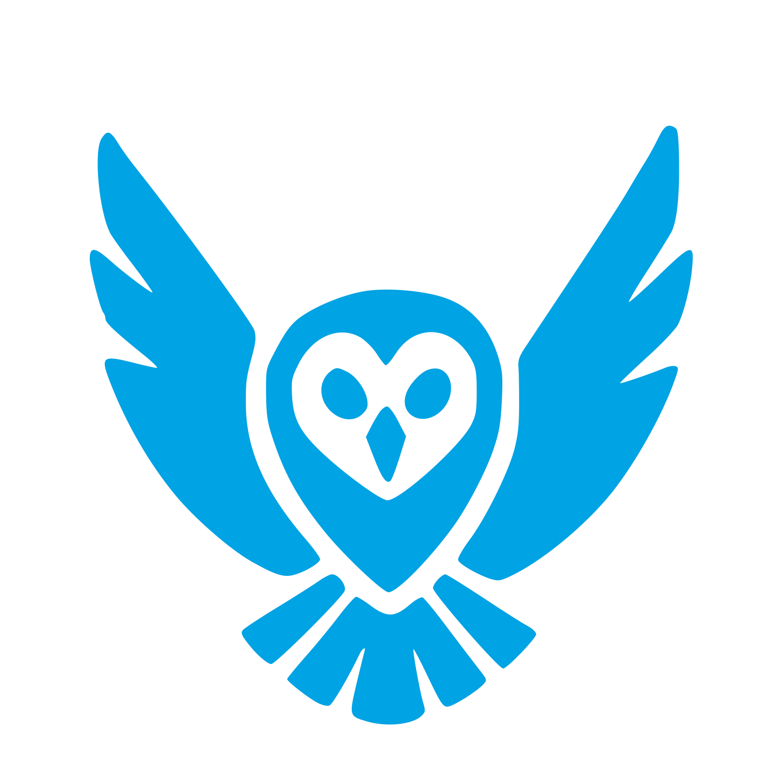 Barn Owl in Flight Logo #00a3e4